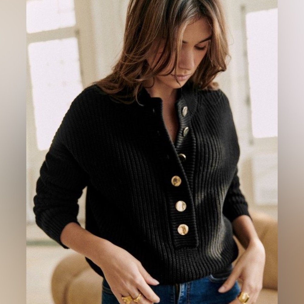 Sezane Lucas Jumper | Black Pullover Sweater
